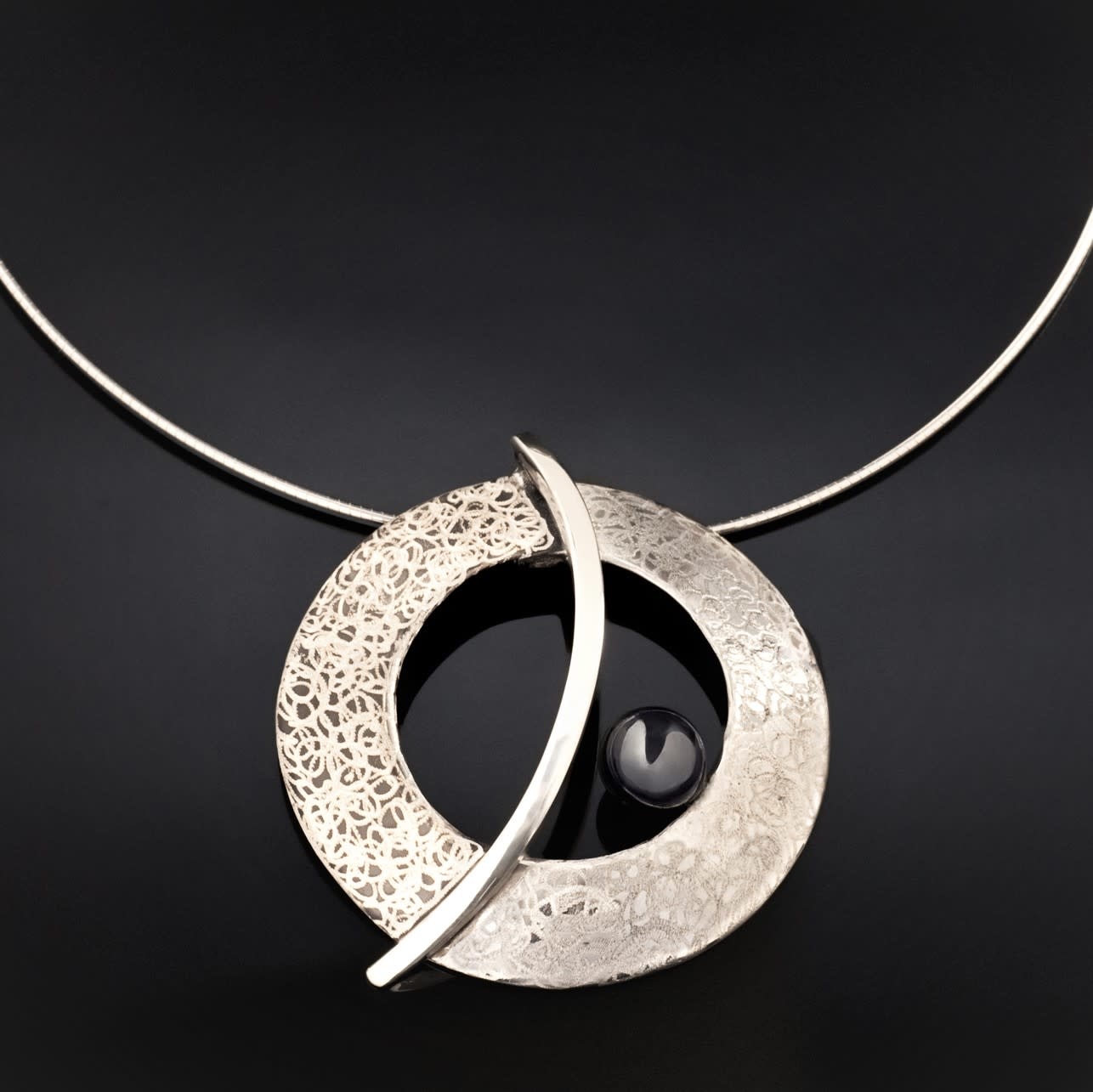 Chi's Creations Necklace - The Balance Orbit - S/S, Hematite