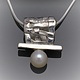 Chi's Creations Necklace - Woven Basket Slider Pendant with White Pearl