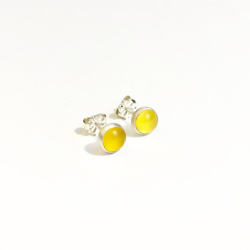 Paprika Design - CCBC Earrings - Yellow Chalcedony Studs 6mm