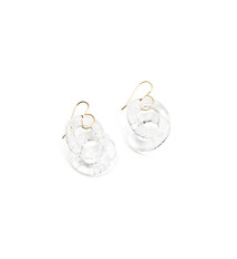 Minori Takagi Earrings - Chain Circle - Clear Glass