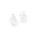 Minori Takagi Earrings - Chain Circle - Clear Glass