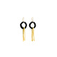 Minori Takagi Earrings - Glass Black Ring w/ Brass