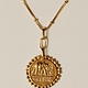 Pamela Card Necklace - Elephant Gallant Amulet - 24K Gold Plated - 18"