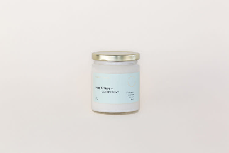 Soy Wax Candle Pink Citrus + Garden Mint