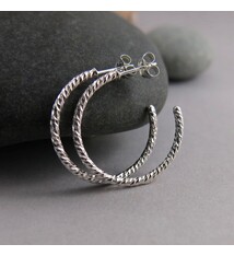 Mikel Grant Jewelry Earrings - Open Hoop Studs -  Sparkle