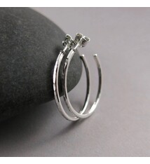 Mikel Grant Jewelry Earrings - Open Hoop Studs - Hammered