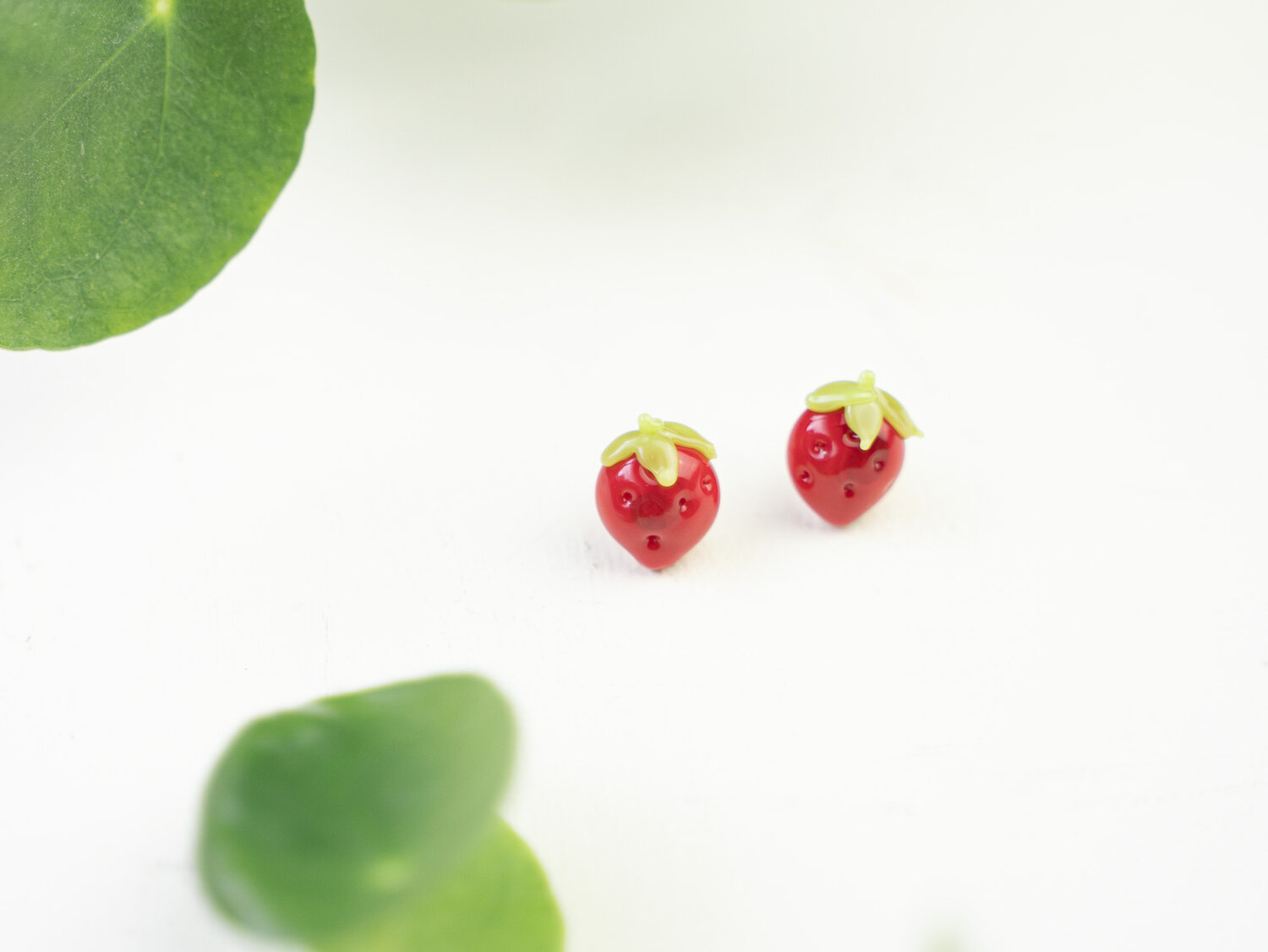 Minori Takagi Earrings Fruit - Strawberry Red
