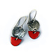 Susan Remnant Earrings - Small, Red Enamel & Sterling Silver