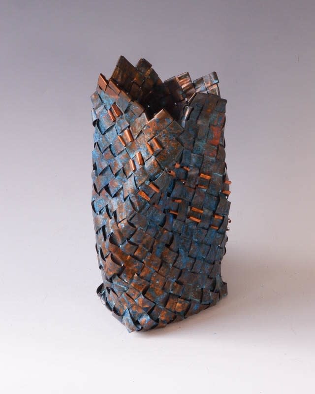 Fran Solar Plaited Copper Basket- 28x17cm