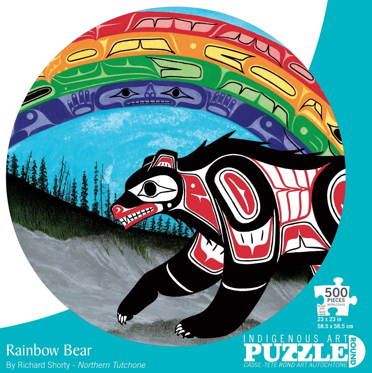 Round Puzzle - Rainbow Bear