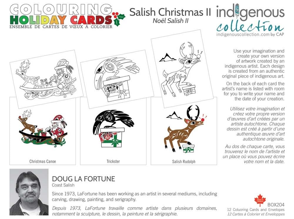 Box Card Colouring Set - Salish Christmas II