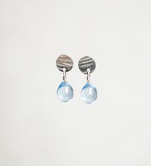 Minori Takagi Earrings - Shizuku Drop - Steel Blue