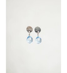 Minori Takagi Earrings - Shizuku Drop - Steel Blue