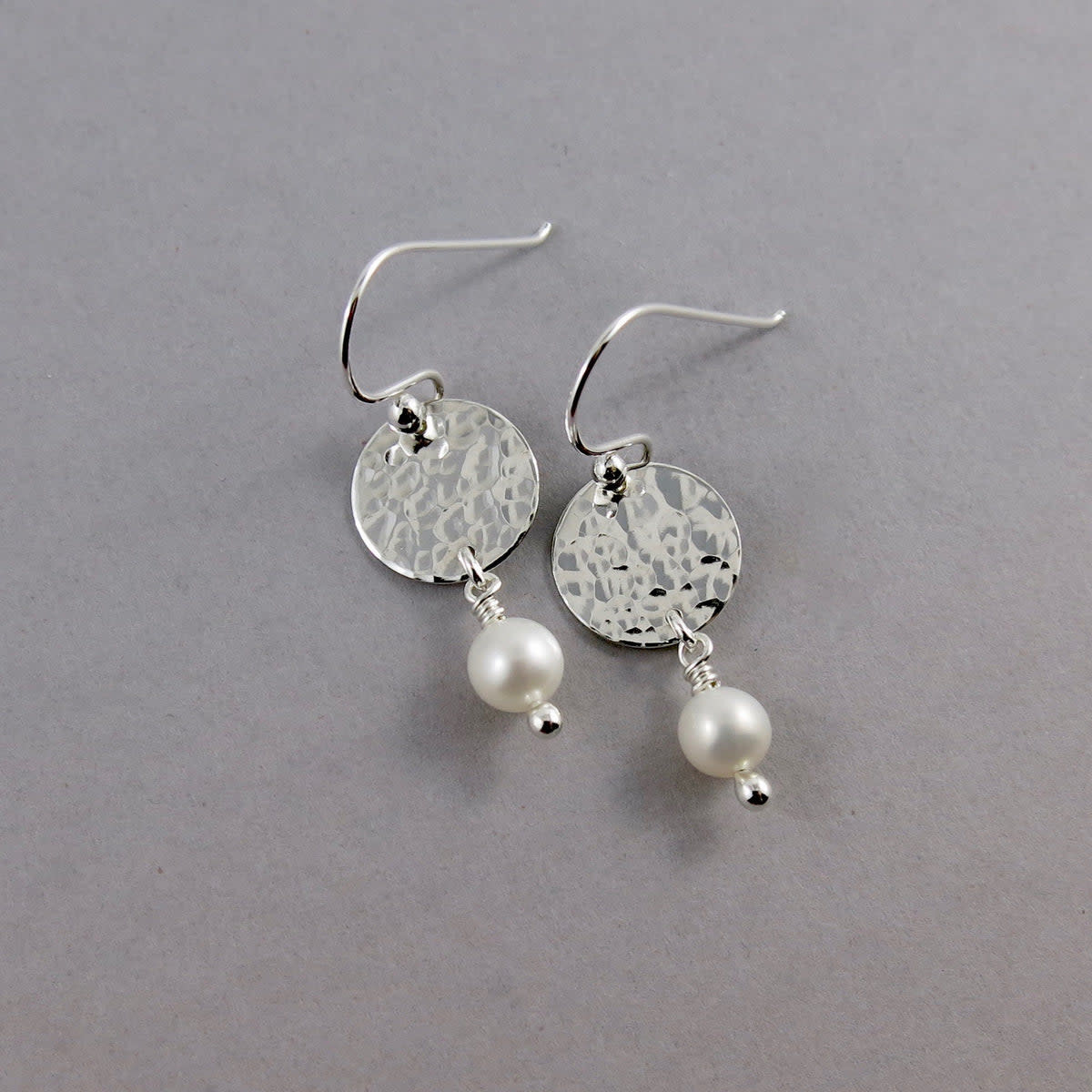 Mikel Grant Jewelry Earrings - Pearl Moondrop Silver