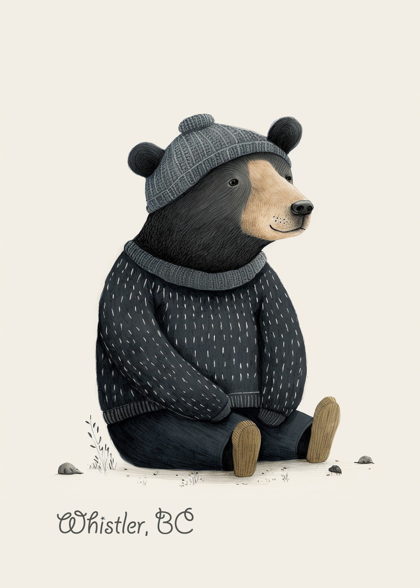 Art Card - Whistler Bear in Beanie