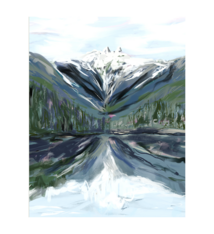 Heather Johnston Art Card - Capilano Lake & The Lions