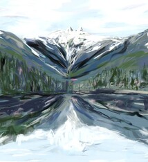 Heather Johnston Art Block - Capilano Lake + The Lions