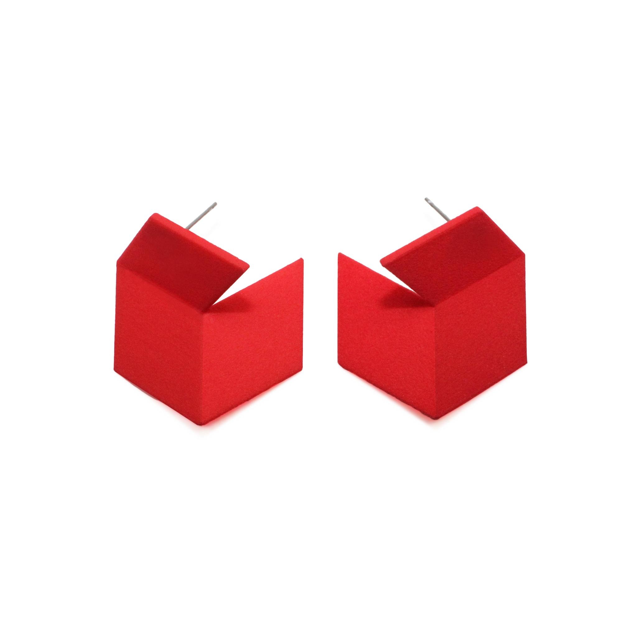 Design + Conquer Earrings - Infinite Studs - Red