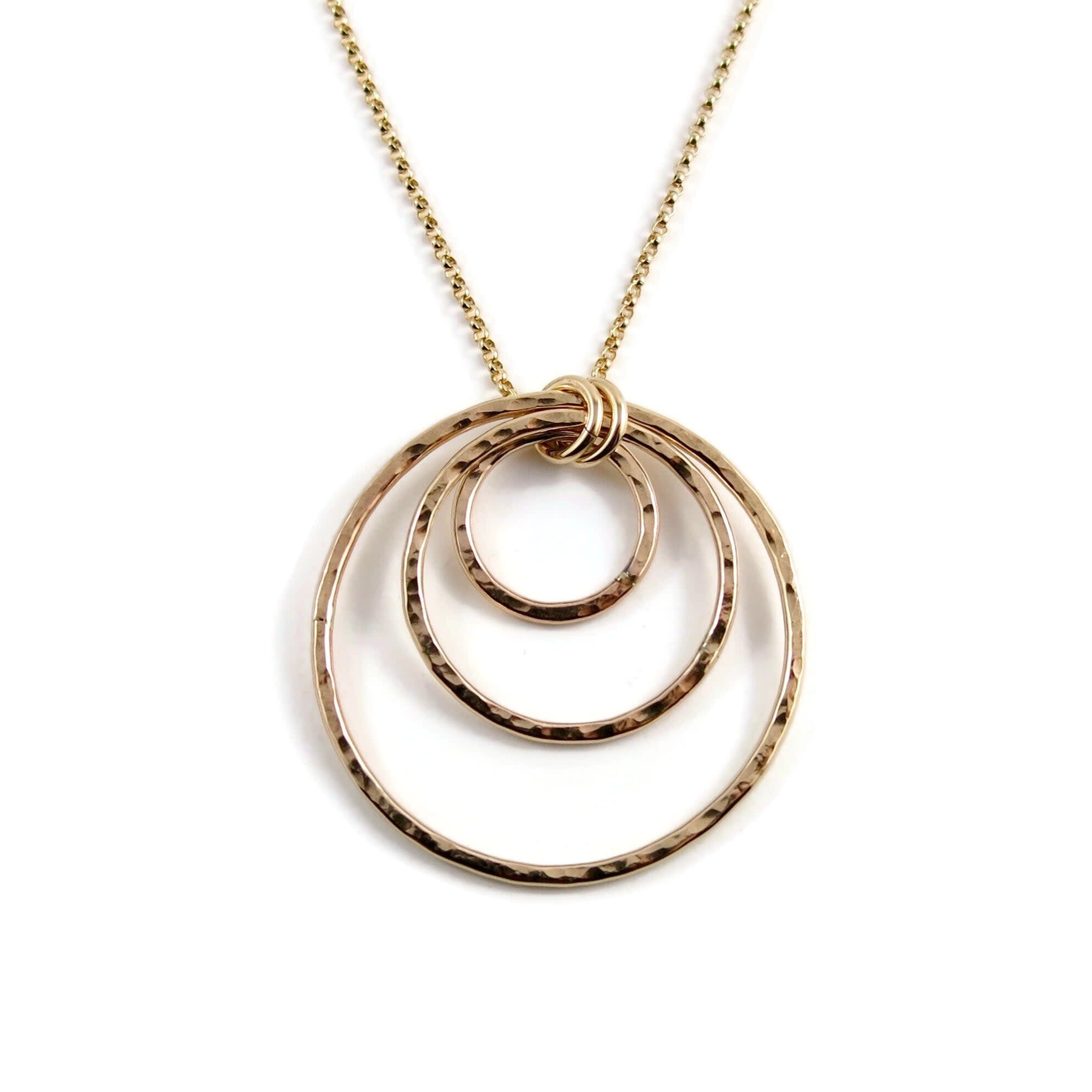 Mikel Grant Jewelry Necklace - Nesting Trio Circle - 14K Gold, 18" Chain