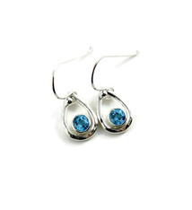 Mikel Grant Jewelry Earrings - Blue Topaz Raindrop Sterling Silver