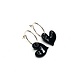Minori Takagi Earrings - Heart Hoop - Black