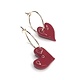 Minori Takagi Earrings - Heart Hoop - Red