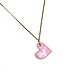 Minori Takagi Necklace - Glass Heart, 14K Gold Fill - Pink