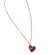 Minori Takagi Necklace - Glass Heart, 14K Gold Fill - Red