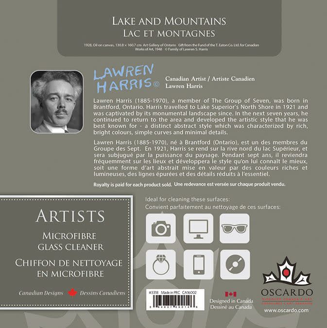 Microfibre Glass Cleaner - Lawren Harris Lake & Mountains