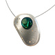 Umbra & Lux - CCBC Illuminated Necklace - Small Pebble, Aqua Glass