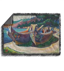 Tapestry Blanket - Emily Carr War Canoes
