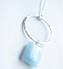 Fire & Grace Silverworks - Marian De Gier - CCBC Necklace - Aquamarine Pendant - Square