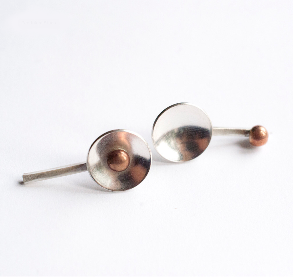 Fire & Grace Silverworks - Marian De Gier - CCBC Earrings - Pendulum Studs
