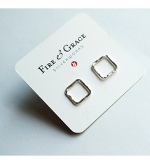 Fire & Grace Silverworks - Marian De Gier - CCBC Earrings - Square Loop Studs