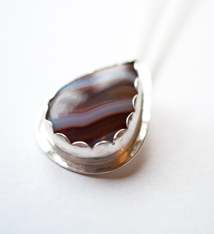 Fire & Grace Silverworks - Marian De Gier - CCBC Necklace - Botswana Agate Pendant