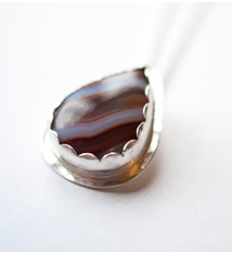 Fire & Grace Silverworks - Marian De Gier - CCBC Necklace - Botswana Agate Pendant