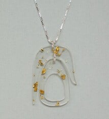 Warren Steven Scott Necklace - Salish Pendant - Gold Flakes