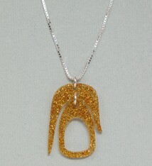 Warren Steven Scott Necklace - Salish Pendant - Super Sparkle Gold Glitter