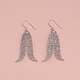 Warren Steven Scott Earrings - Joined Feather Mini - Super Sparkle Silver Glitter