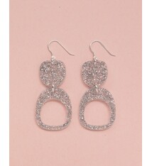 Warren Steven Scott Earrings - Inverted Ovoid Mini - Super Sparkle Silver Glitter
