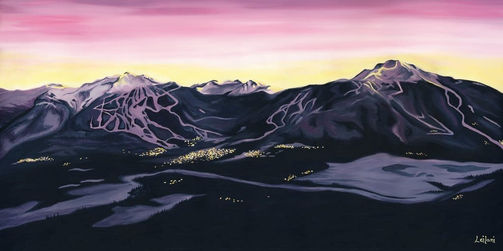 Leilani the Artist - Leilani Beckett Art Print - 12x9" - Whistler Blackcomb Evening Glow