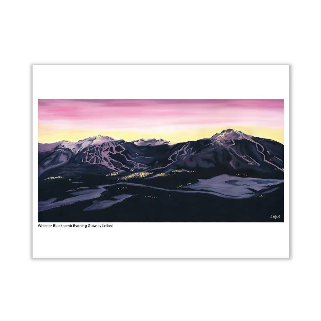 Leilani the Artist - Leilani Beckett Art Print - 12x9" - Whistler Blackcomb Evening Glow