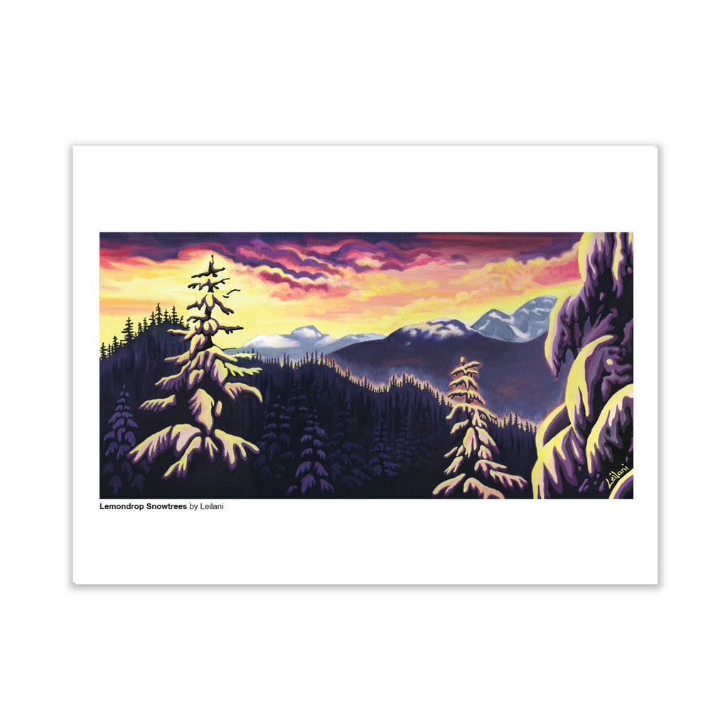 Leilani the Artist - Leilani Beckett Art Print -12x9" - Lemondrop Snowtrees