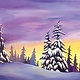 Leilani the Artist - Leilani Beckett Art Print -  12x9" - Lavender Snowtrees