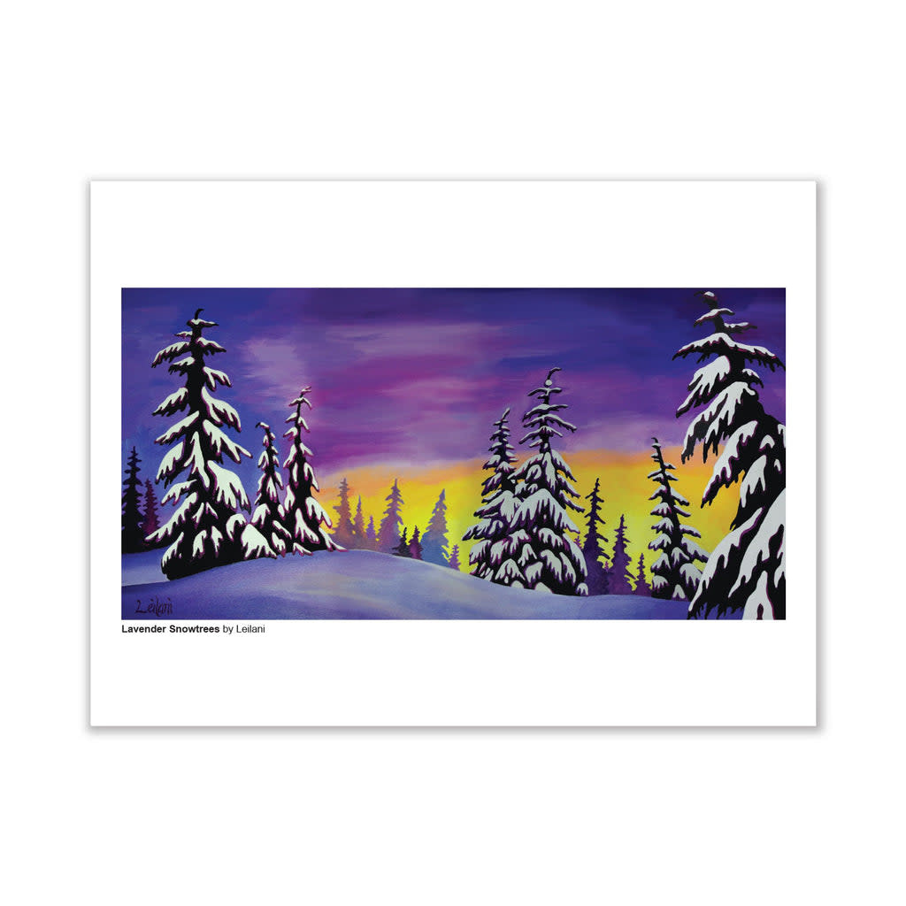 Leilani the Artist - Leilani Beckett Art Print -  12x9" - Lavender Snowtrees