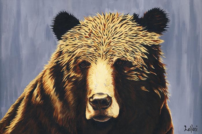 Leilani the Artist - Leilani Beckett Art Print - 12x9" - Grizzly Bear Portrait