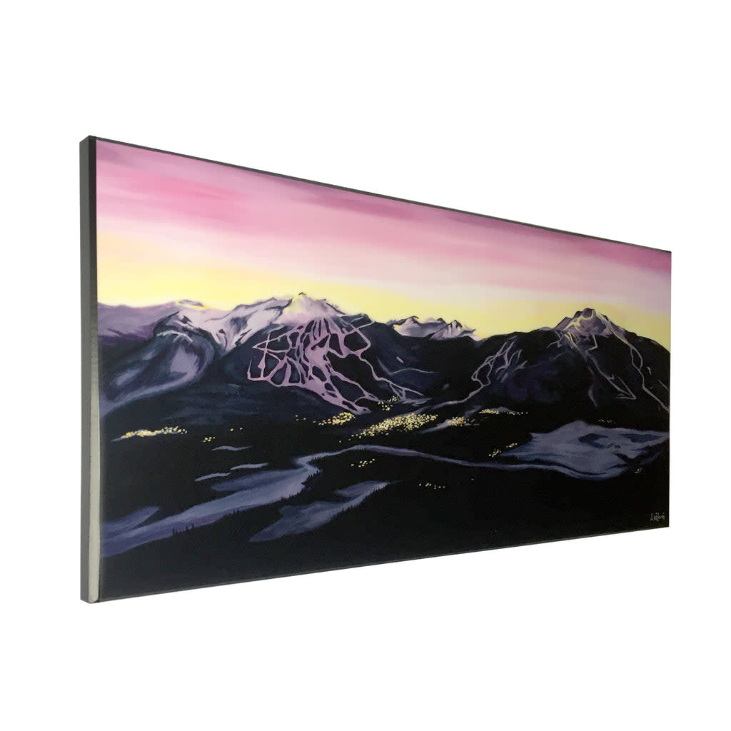 Leilani the Artist - Leilani Beckett Mounted Print - Whistler Blackcomb Evening Glow