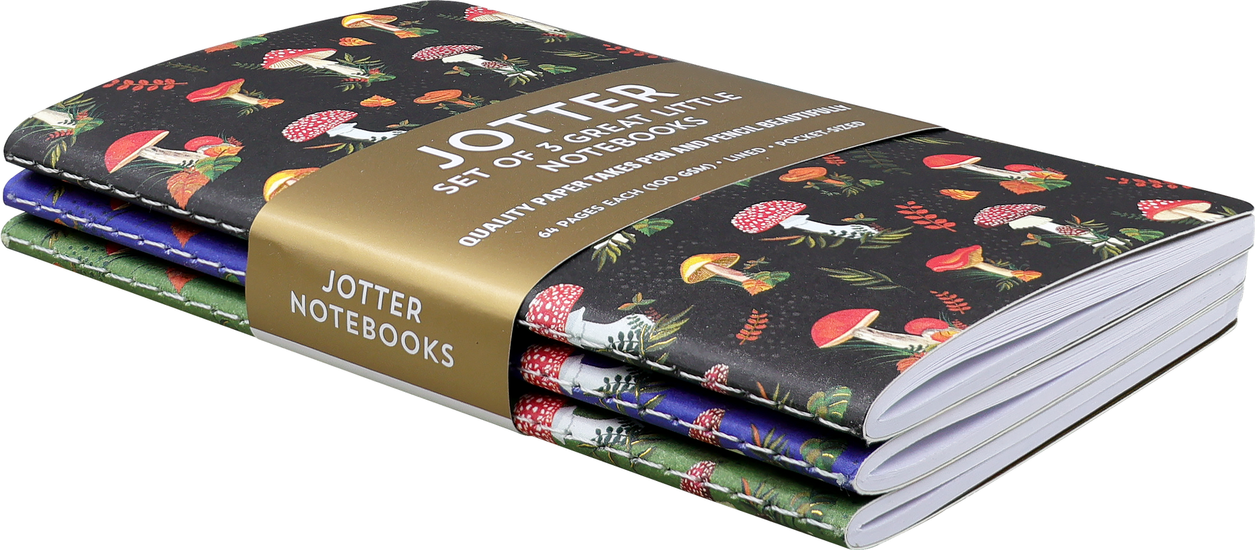 Jotter Notebook Set of 3 - Mushrooms