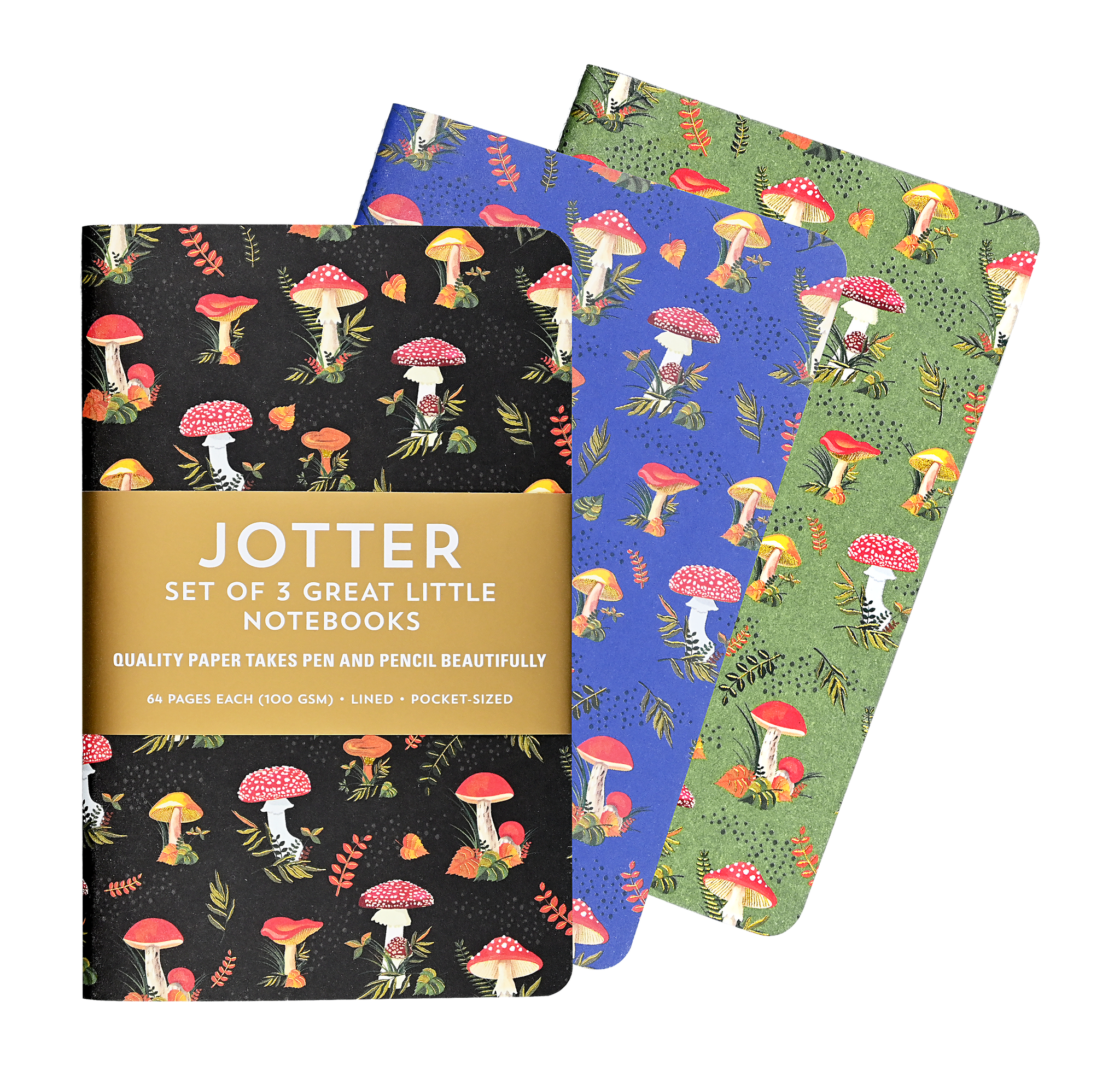 Jotter Notebook Set of 3 - Mushrooms