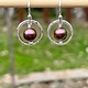 Mikel Grant Jewelry Earrings - Purple Pearl Nesting Circle Sterling Silver